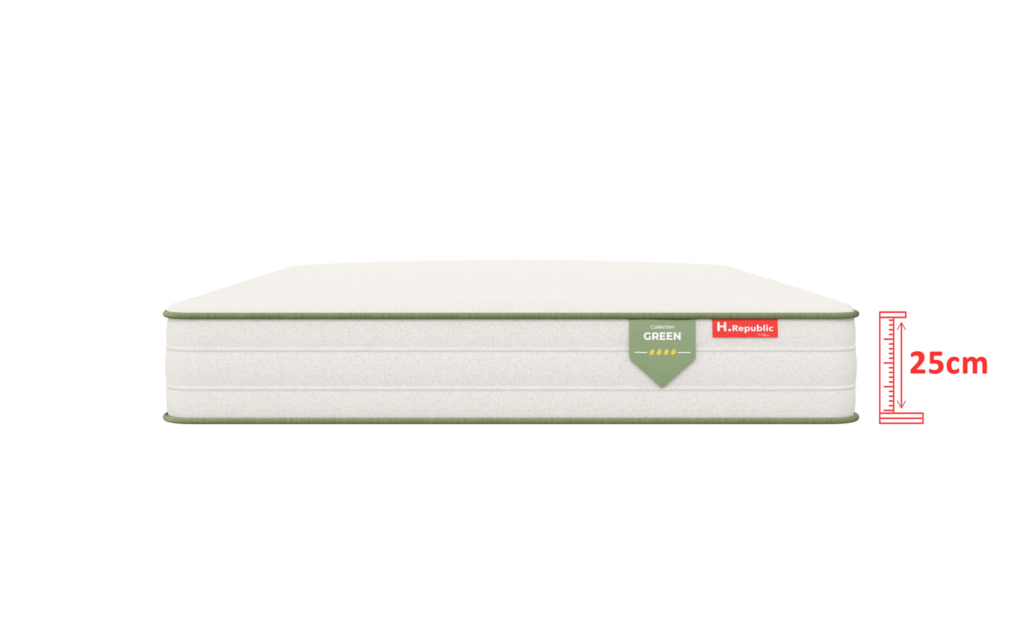 Matelas à ressorts ensachés avec mousse à mémoire de forme HD- HGREEN 25 cm