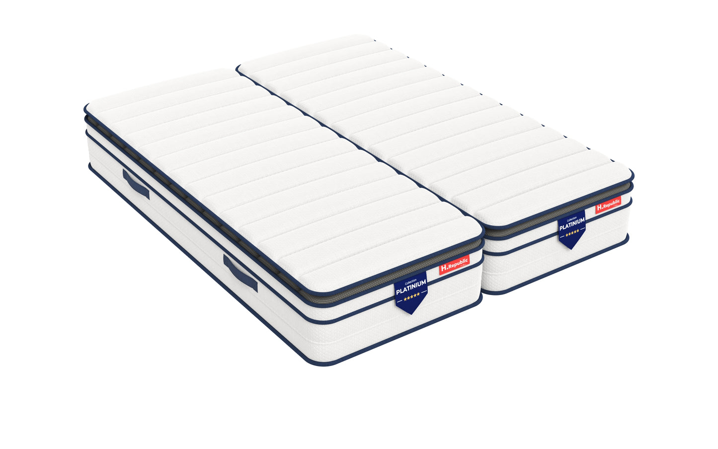 Matelas mousse mémoire de forme HD avec surmatelas intégré - HPLATINIUM PLUS 30 cm