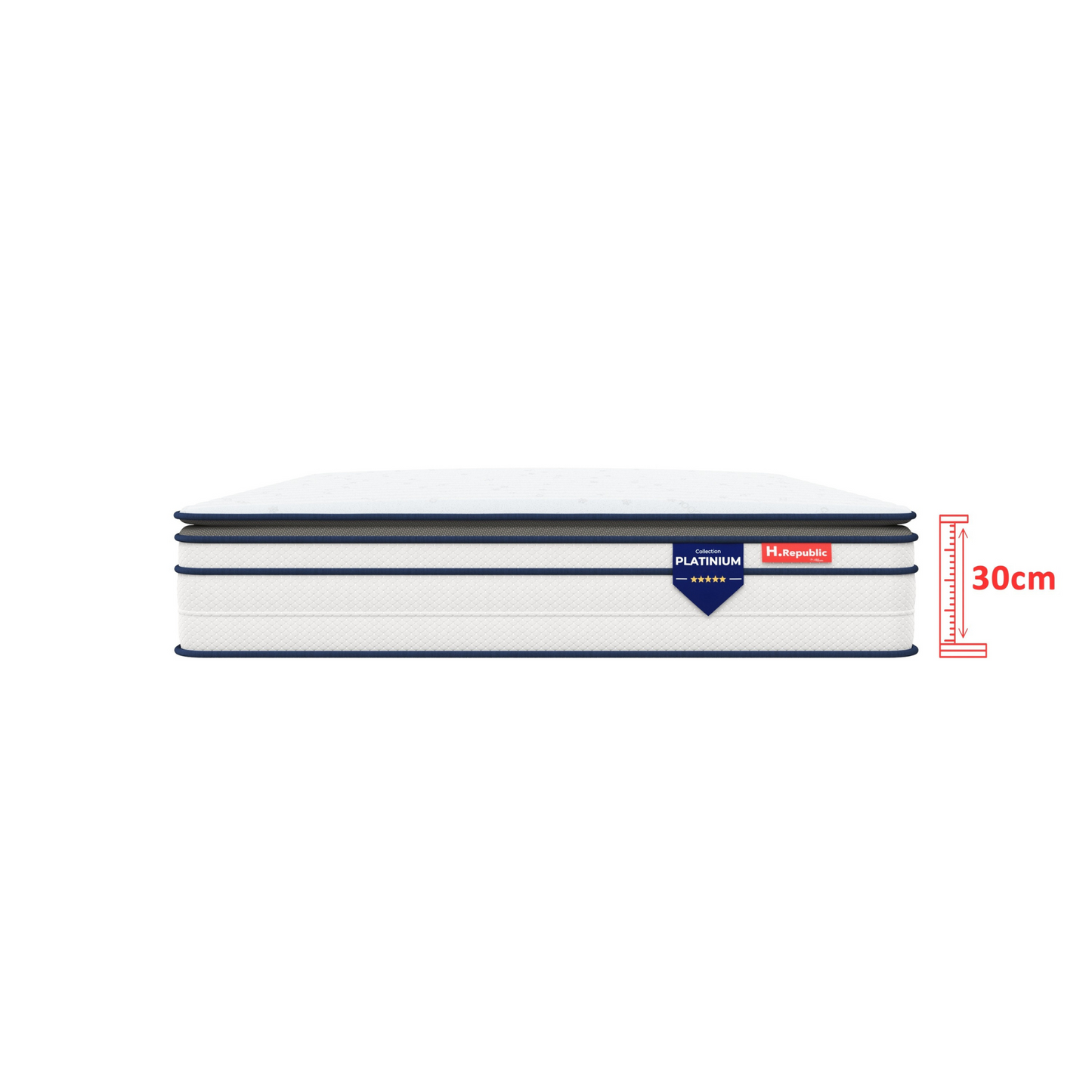 Matelas mousse mémoire de forme HD avec surmatelas intégré - HPLATINIUM PLUS 30 cm