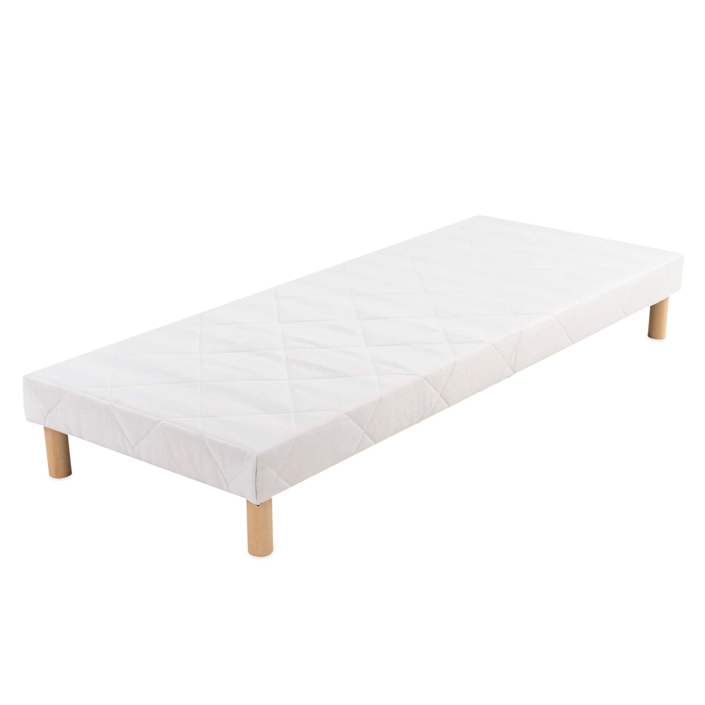 Sommier tapissier - H 28 ou 35 cm au choix - Tissu blanc - ESSENTIAL